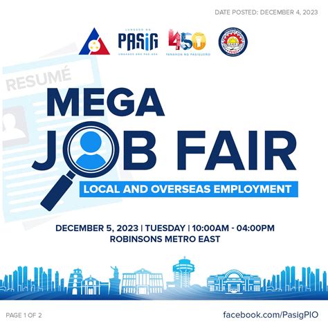 pasig city government hiring|Hiring Government Hiring Jobs in Pasig .